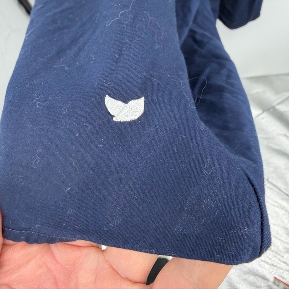 Petite Plume Navy blue Twill Margaux Dress in 100% cotton ruffle sleeves sz S - Picture 5 of 13